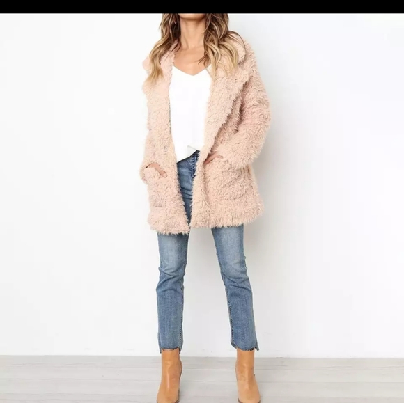 Blush faux fur soft cozy coat - Picture 5 of 8